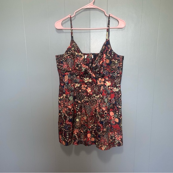 A.L.C. Dani Floral Cotton Cutout Mini Dress in Sangria Multi Size 14 - Picture 2 of 8